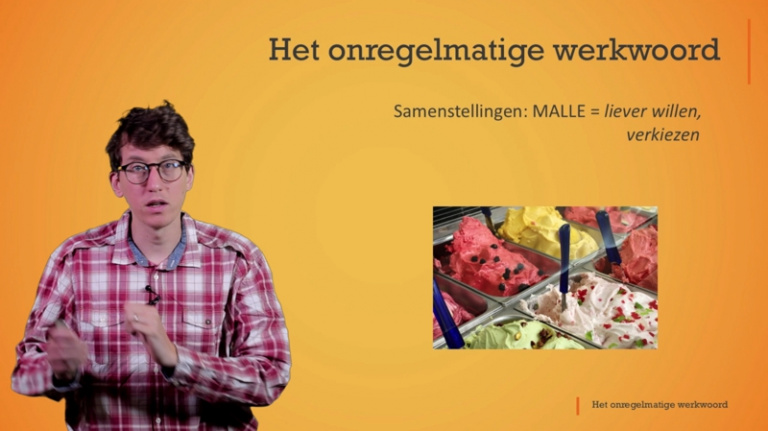 Het onregelmatige werkwoord: malle