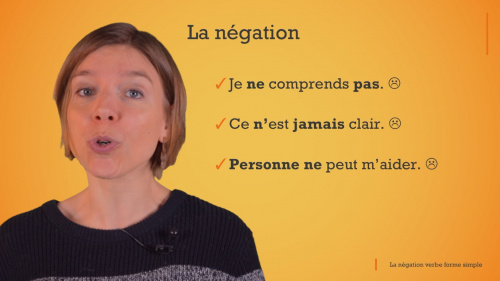 Video La negation verbe forme simple -  1ste graad A