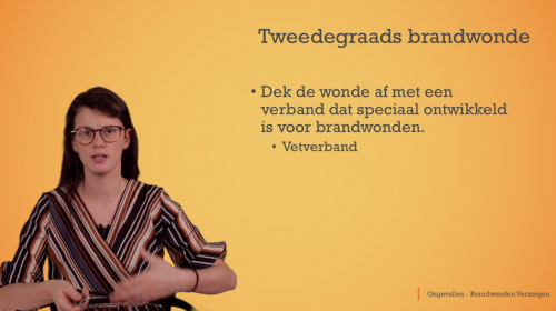 Video EHBO: eerste hulp bij eerstegraads-, tweedegraads- & derdegraadsbrandwonde -  1ste graad A