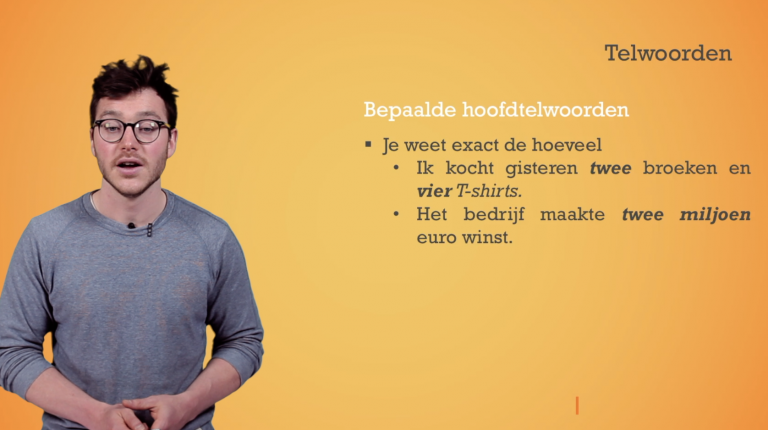 Woordleer - de telwoorden -  1ste graad A - Nederlands