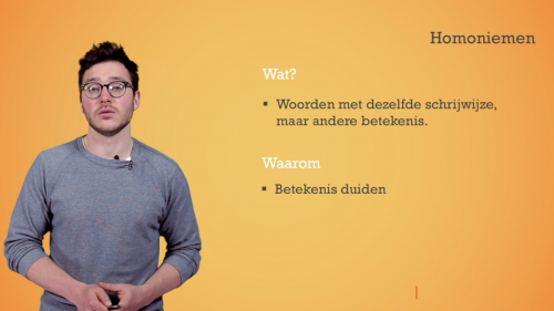 Video Homoniemen - Nederlands 1ste graad A